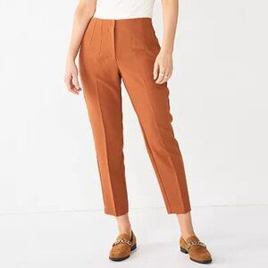 Nine West // Terracotta Curvy High-Waisted Tapered Pants 10